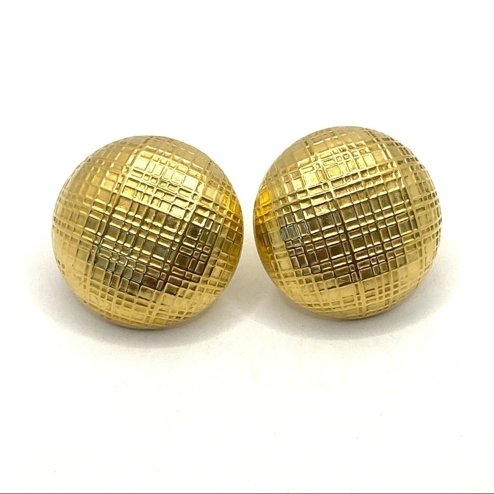 Ben-Amun Vtg 1980âs Brushed Gold Clips Earrings